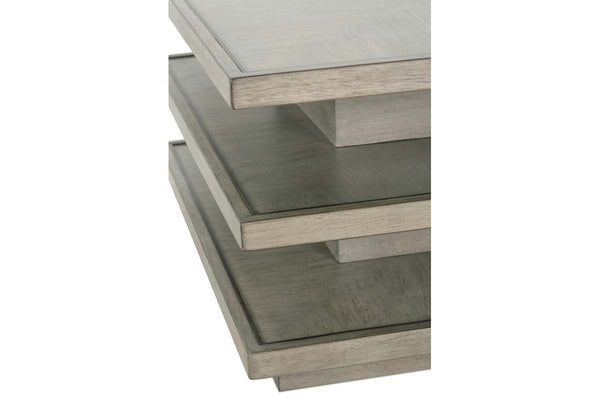 Delta Modern Wood Square Multi Shelf Coffee Table