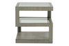Image of Delta Modern Wood Square End Table With Tempered Glass Shelves