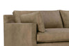 Image of Donna "Quick Ship" Lavish Mushroom 88 Inch Modern Leather Track Arm Sofa