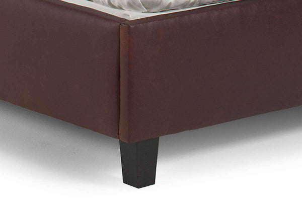Upholstered Bed Donovan "Designer Style" Camel Back Style Leather Platform Bed