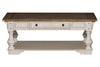 Image of Dorchester Antique White With Tobacco Accents Rectangular Single Drawer Coffee Table
