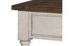 Image of Dorchester Antique White With Tobacco Accents End Table With Single Drawer And Shelf