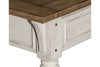 Image of Dorchester Antique White With Tobacco Accents Sofa Table With Double Drawers And Shelf