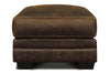 Image of Dorsey Rio Coyote Distressed Leather Pillow Top Footstool Ottoman