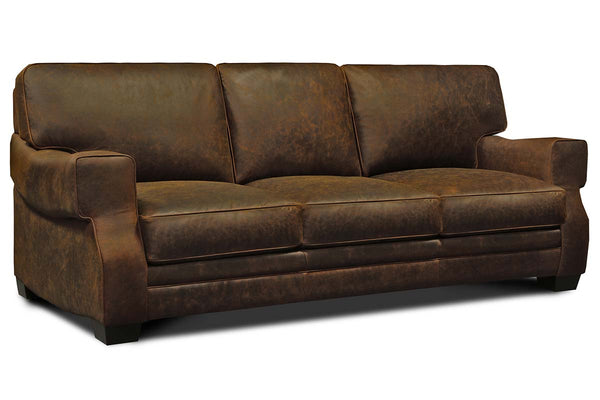 Dorsey 90 Inch Leather Key Arm Sofa