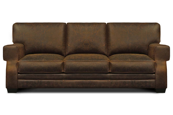 Dorsey 90 Inch Leather Key Arm Sofa