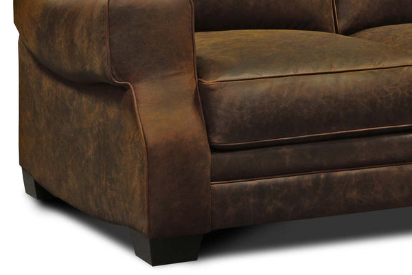 Dorsey 90 Inch Leather Key Arm Sofa