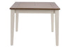 Image of Dover Driftwood White With Sand Top 5 Piece Rectangular Leg Table Set With X Back Chairs