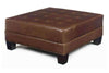 Image of Drew 42 Inch Square Large Leather Upholstered Ottoman Coffee Table -W42" x D42" x H18"
