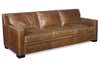 Image of Durango 103 Inch Large Square Arm Leather Pillow Back Couch With Nails