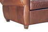 Image of Edison 3 Piece Art Deco Leather Queen Sleeper Chair And Ottoman Set
