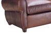 Image of Edison 3 Piece Art Deco Leather Queen Sleeper Chair And Ottoman Set