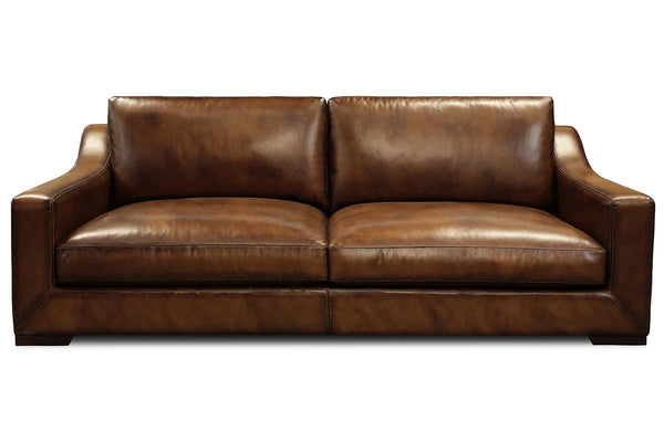 Emmett 96 Inch Contemporary "Grand Scale" Deep Seat Leather Sofa