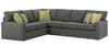 Image of Fabric Sectional Sofa Jennifer 2 Piece Contemporary Fabric Track Arm Sectional Sofa (As Configured)