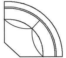 Fabric Sectional Sofa Kristen "Designer Style" Corner Wedge