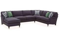 Kristen Fabric Pillow Back English Arm Sectional Sofa With Chaise (As Configured)
