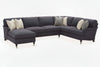 Image of Fabric Sectional Sofa Kristen Fabric Pillow Back English Arm Sectional Sofa With Chaise (As Configured)