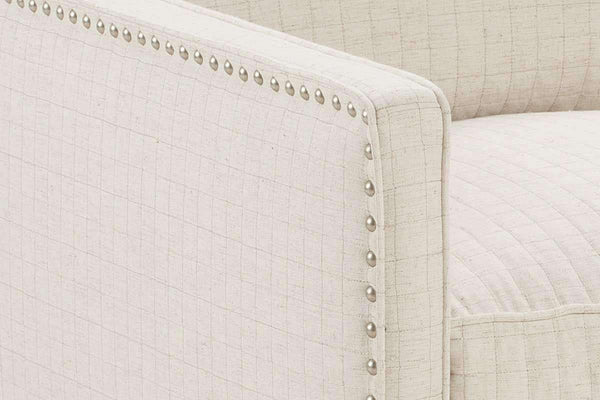 Clementine Track Arm Fabric Accent Chair w/ Nailhead Trim
