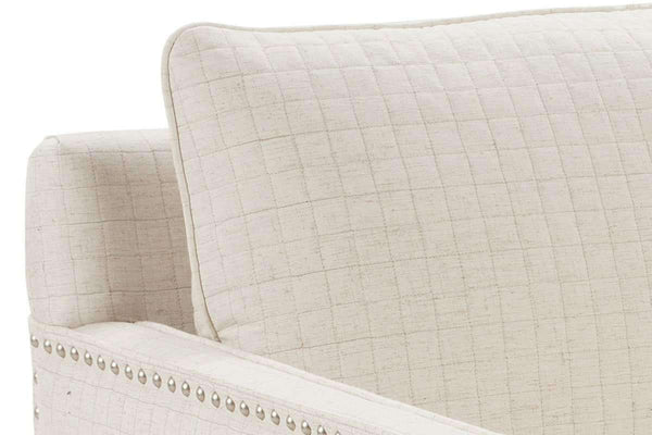 Clementine Track Arm Fabric Accent Chair w/ Nailhead Trim