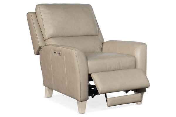 Farrell Stone Leather Dual Power "Quick Ship" Transitional Recliner