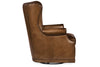 Image of Farrow Pawn SWIVEL "Quick Ship" Leather Button Wingback Accent Chair