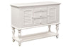 Image of Freeport Oyster White Storage Dining Server Buffet With Louvered Panel Accents