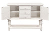 Image of Freeport Oyster White Storage Dining Server Buffet With Louvered Panel Accents