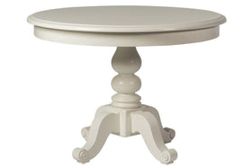 Freeport Oyster White 5 Piece Round Oval Pedestal Dining Table Set With Padded Slat Back Chairs
