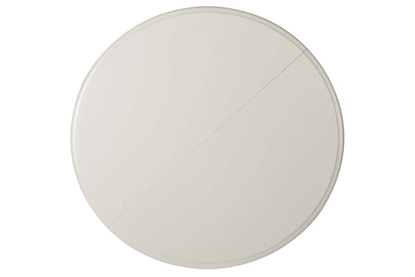 Freeport Oyster White 5 Piece Round Oval Pedestal Dining Table Set With Padded Splat Back Chairs