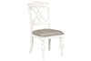 Image of Freeport Oyster White 5 Piece Rectangular Leg Dining Table Set With Padded Splat Back Chairs