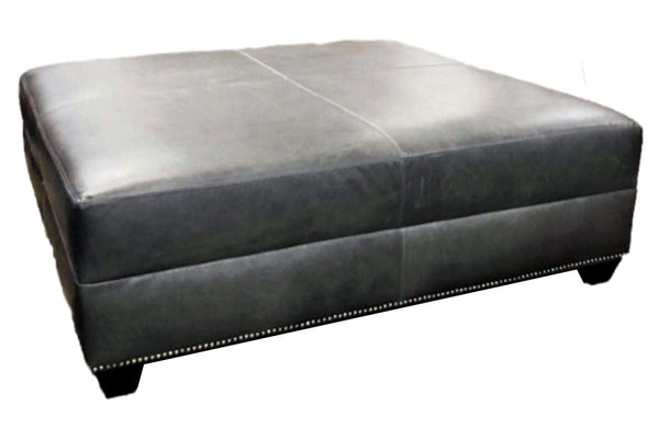 Gaines 36", 40", 44", Or 48" Inch Square Leather Ottoman