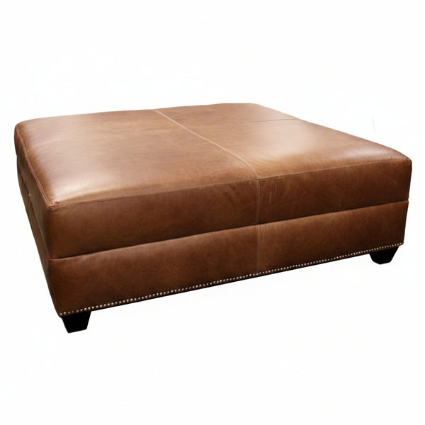 Gaines 36", 40", 44", Or 48" Inch Square Leather Ottoman