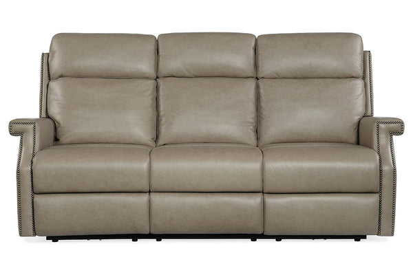Galina Stone 80 Inch "Quick Ship" ZERO GRAVITY Wall Hugger Power Leather Reclining Sofa