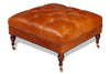 Image of Garth 32 Inch Square Deep Button Tufted Ottoman With Nailhead Trim