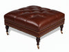 Image of Garth 32 Inch Square Deep Button Tufted Ottoman With Nailhead Trim
