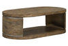 Image of Greer Reclaimed Pine Oval Cocktail Table With Lower Storage Area And Metal Accents