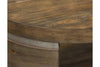 Image of Greer Reclaimed Pine Oval Cocktail Table With Lower Storage Area And Metal Accents