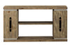 Image of Greer Door Storage Sofa Table With Reclaimed Dark Pine Base And Top With Metallic Accents