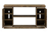 Image of Greer Door Storage Sofa Table With Reclaimed Dark Pine Base And Top With Metallic Accents