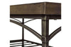 Image of Halstrom Industrial Style Metal Base Coffee Table With Dark Oak Veneer Plank Top