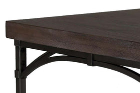 Halstrom Industrial Style Wood And Metal End Table With Dark Oak Top And Shelf