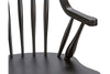 Image of Hampstead 7 Piece Leg Table Dining Set With Rustic Oak Finish And Rustic Black Windsor Back Chairs