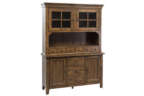 Hampstead Shaker Style Storage Dining Buffet With Hutch In A Rustic Oak Finish