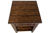 Image of Harding Traditional Plank Style Rustic Brown Oak Chair Side Table With Drawer