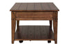 Image of Harding Lift Top Plank Top Rustic Brown Oak Coffee Table With Storage Shelf