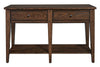 Image of Harding Traditional Two Drawer Plank Style Rustic Brown Oak Sofa Console Table