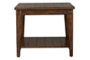 Image of Harding Traditional Plank Style Rustic Brown Oak Square Lamp Table