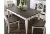 Image of Harper Vintage White With Charcoal Top 5 Piece Rectangular Leg Table Dining Set
