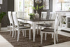 Image of Harper Vintage White With Charcoal Top 7 Piece Rectangular Leg Table Dining Set