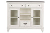 Image of Harper Vintage White With Charcoal Top Glass Door Storage Buffet